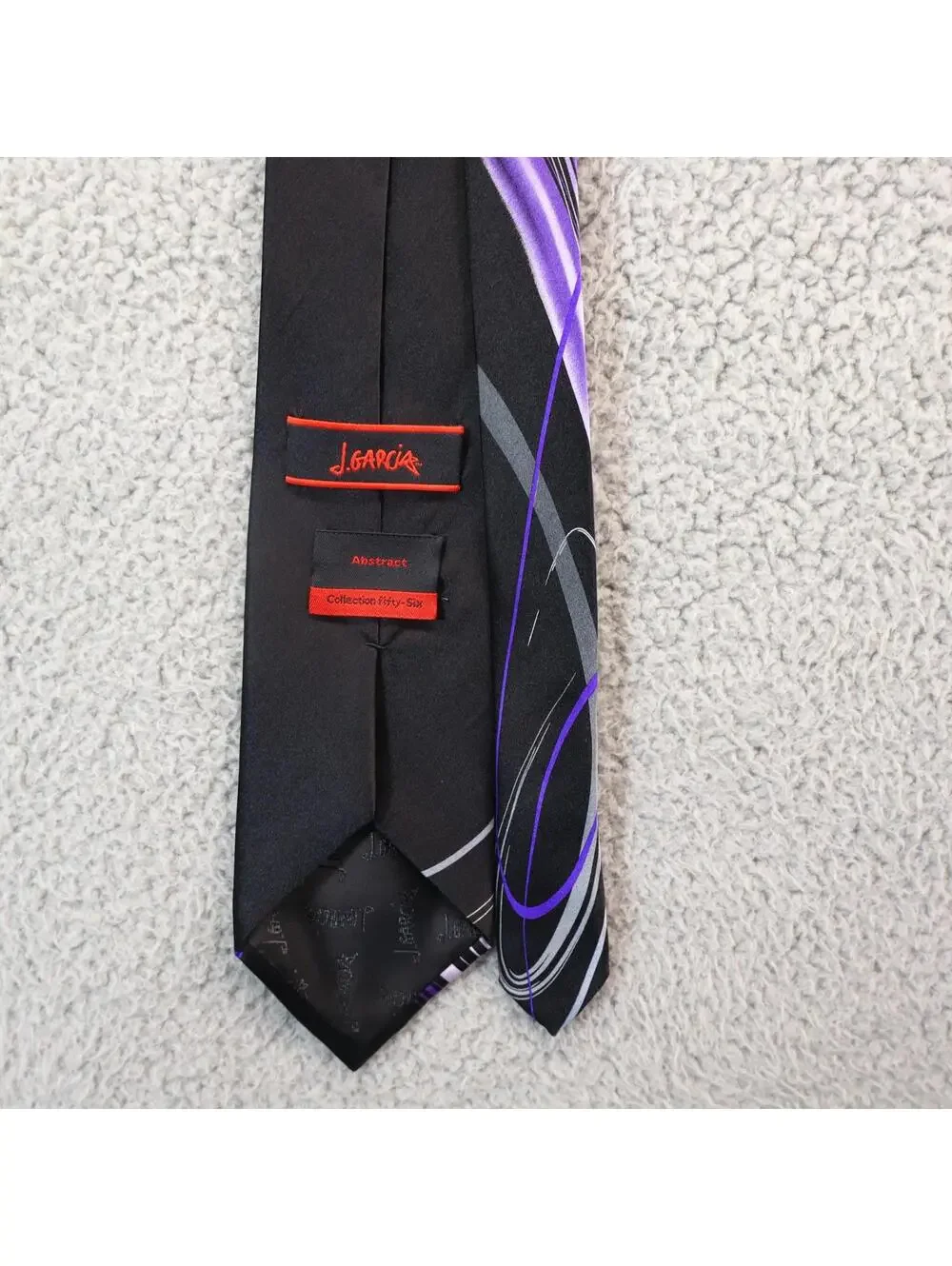 J Garcia Necktie Silk Black Abstract Limited Collection 56
